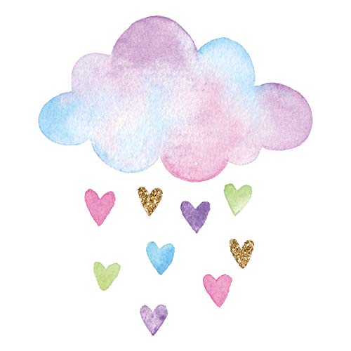 Rainbow Clouds Wall Sticker Hearts 