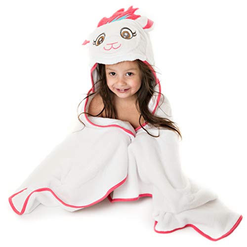 Little Tinkers World Premium Hooded Towel for Kids | Llama Design | Ultra Soft and Extra Large | 100% Cotton Bath Towel with Hood for Girls