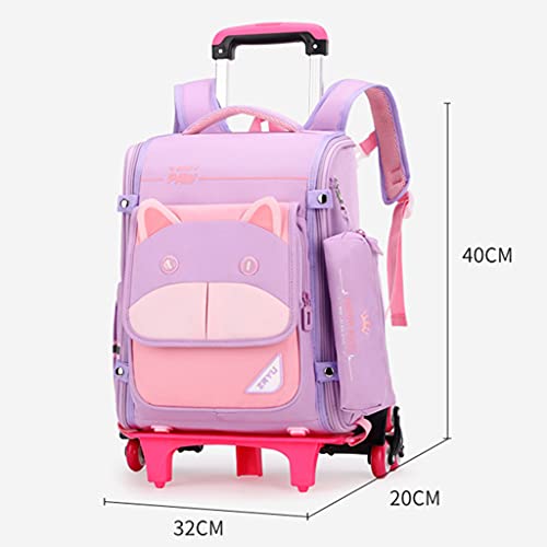 School Bags Rolling Backpacks Children Trolley Backpack Schoolbag with Six Wheels Climbing Stairs Unisex Children Satchel for School Sports Outdoors Travel