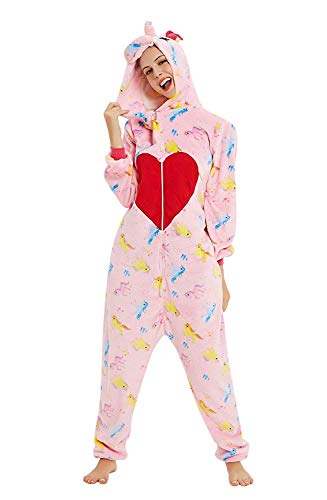 Women's Unicorn & Heart Pyjamas | Fleece Novelty Onesie