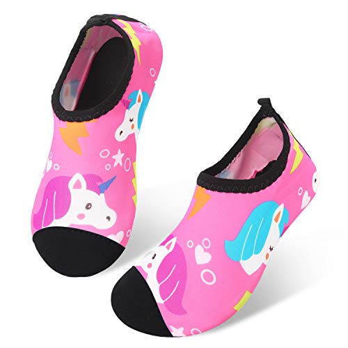 JIASUQI Water Shoes Kids Quick Dry Aqua Socks Barefoot for Swim