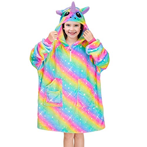 Rainbow Unicorn Hoodie Blanket | Oversized Jumper | Kids | Gift Idea