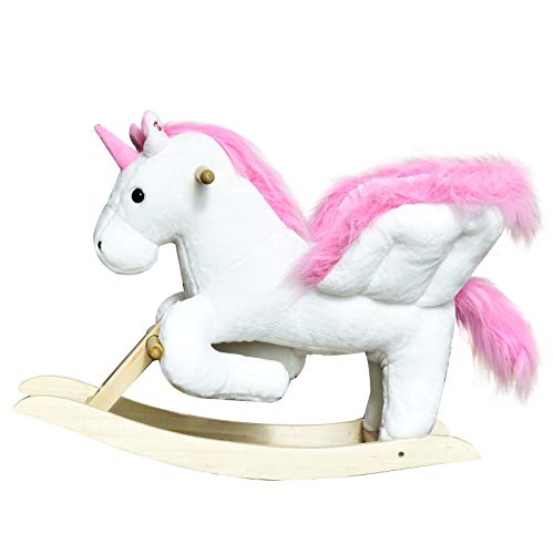 Unicorn White & Pink Rocker Plush