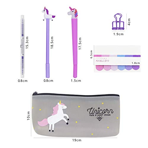 Unicorn Pencil Case & Cute Stationery Set for Girls | 13 Pieces 