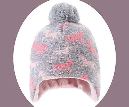 Girls Winter Pom Pom Unicorn Hat