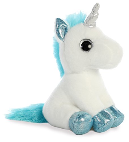Blue & White Unicorn Soft Toy Plush 