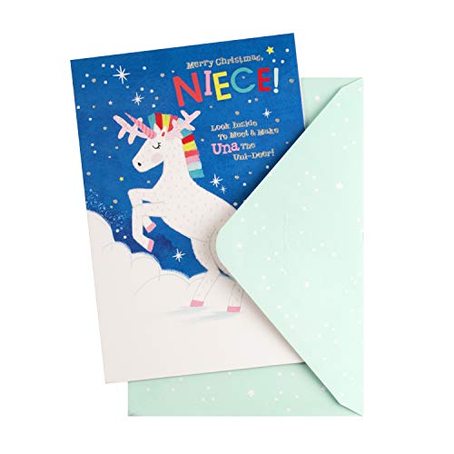 Niece Unicorn Christmas Card Design