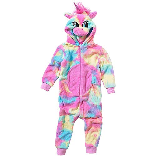Tie Dyed Rainbow Unicorn Onesie | Supersoft Fleece Jumpsuit Playsuit | All In One