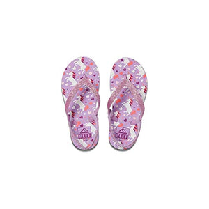 Reef Lilac Unicorn Flip Flops For Girls 