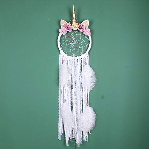 Floral Unicorn White Dream Catcher 