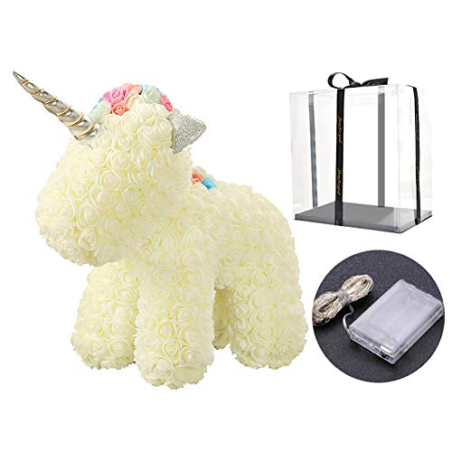 Unicorn Gift With Roses & LED Lights In Gift Box 
