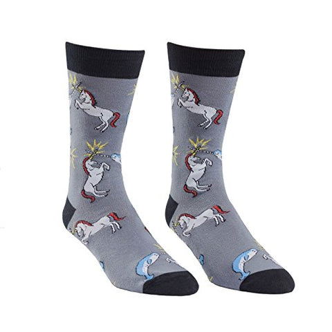 Men's Unicorn Socks - Unicorn Vs Narwhal - Sock it to me.