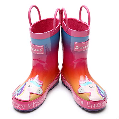 Multi Coloured Unicorn Wellington Boots Girls 