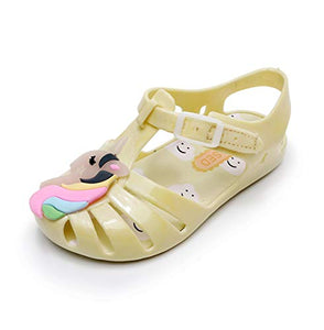 Unicorn Jelly Shoes Girls Yellow Rainbow Unicorn