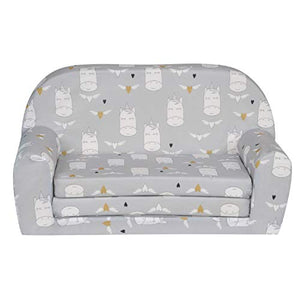 Children's Sofa Bed | Unicorn Pattern | Grey 