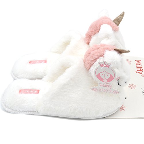 White & Pink Unicorn Slippers 