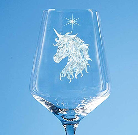 Personalised Unicorn Wine Glass | Engraved Wine Glass Gift For Unicorn Lover