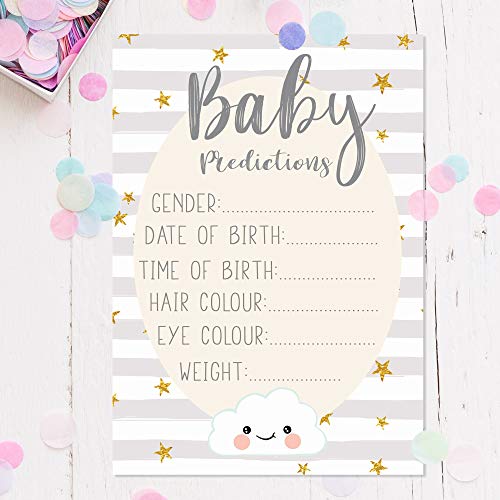 Baby Shower Game | Pack of 10 Baby Prediction & Advice Cards | Guess The Weight/Date 