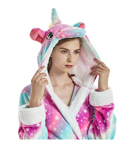 Ladies Unicorn Dressing Gown Pink Lilac