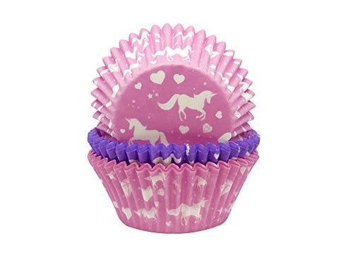 75 Unicorn Fantasy Paper Cupcake Cases for Parties - 3 Designs