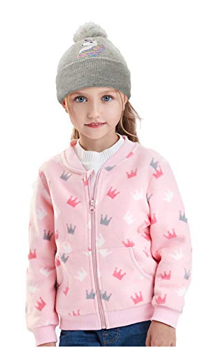 Girls Unicorn Bobble Hat With Sequins - Grey