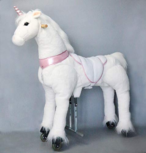 Plush unicorn ride on toy for 6 year old