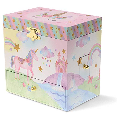 Unicorn jewellery box with compartments girls present 