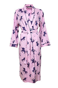Ladies Pink Unicorn Print Dressing Gown | Women's | Pink & Purple Robe
