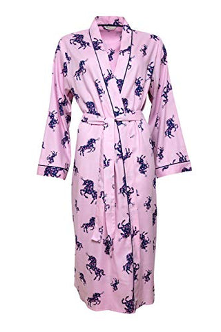 Ladies Pink Unicorn Print Dressing Gown | Purple Floral | Cyberjammies 