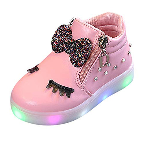 Pink LED light toddler boot unicorn