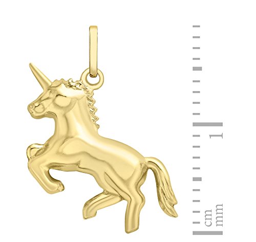 unicorn necklace dimensions - gold