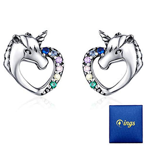 Beautiful Unicorn Stud Earrings | Sterling Silver | Gift for Girls, Women