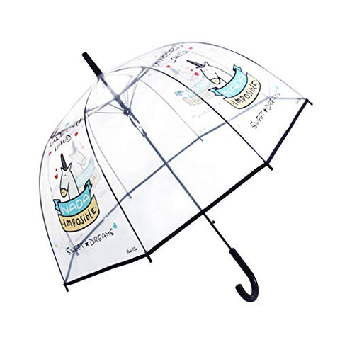 Unicorn Design Transparent Umbrella | Dome Shape