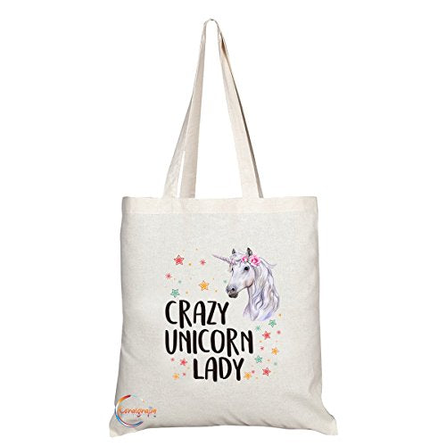 Crazy Unicorn Lady Tote Shoulder Bag