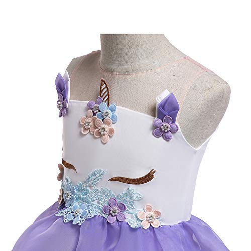 XIN Unicorn Children's Clothing Dress Children's Girls Cosplay Costume Children's Skirt Costume Skirt Pony Princess Skirt Princess Skirt Purple