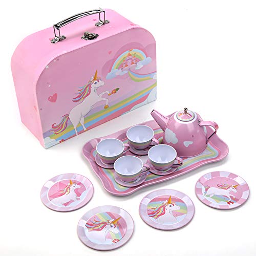 Girls Unicorn Pretend Tea Set | Pink | 24 Pieces 