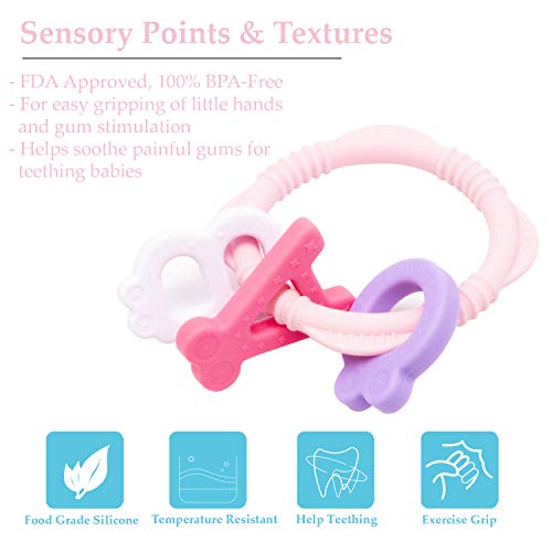 Unicorn Baby Teething Toys, 100% Food Grade Silicone | Pink