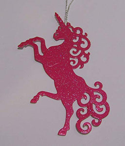Unicorn Christmas Tree Decorations | Pink Glitter