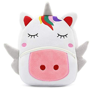 Unicorn plush backpack white 