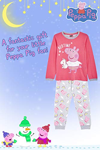 Peppa Pig Girls Pyjamas Bedtime Unicorn, PJs for Girls in Soft Cotton, Toddler Pajama Sets, Winter Long Sleeve Sleepwear for Children, Pink 2 Piece Nightwear, Gift for Kids (2/3 Years)