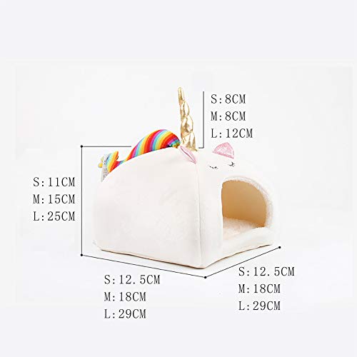 Small Animal Unicorn Pet Bed With Gold Horn | Pet Nest