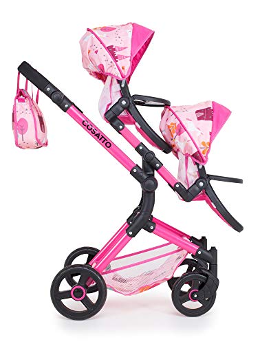 Pink Unicorn Double Buggy For Dolls 