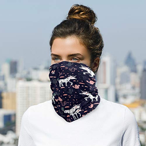 Unicorn Bandana Face Mask Navy Blue