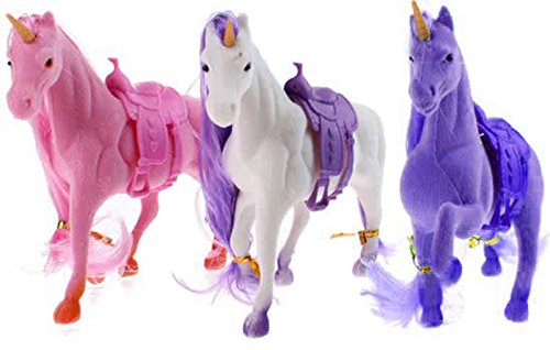 Unicorn Play Figures Pink, White, Purple Set Of 3 
