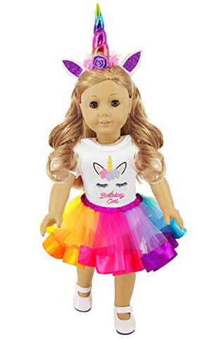 3pc/Set Unicorn Dolls Clothes | Includes Jumpsuit, Headband, Tutu | For Our Generation Doll
