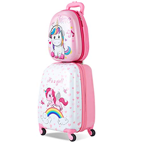 Pink Unicorn Suitcases Set Of 2 | Carry On 