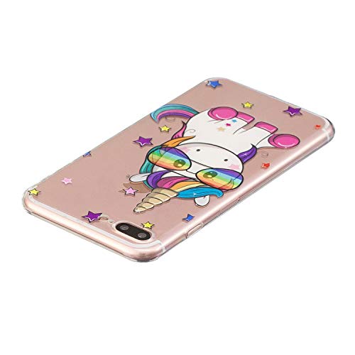 YYhin Phone Cover for Apple iPhone 7 Plus/iPhone 8 Plus(5.5") Case,Ultra-thin transparent varnish painted TPU Gel Cover HE03/Spectacle unicorn