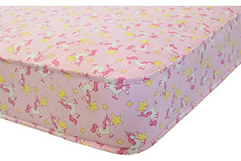3ft Single Pink Unicorn & Stars Girls Mattress For Bed