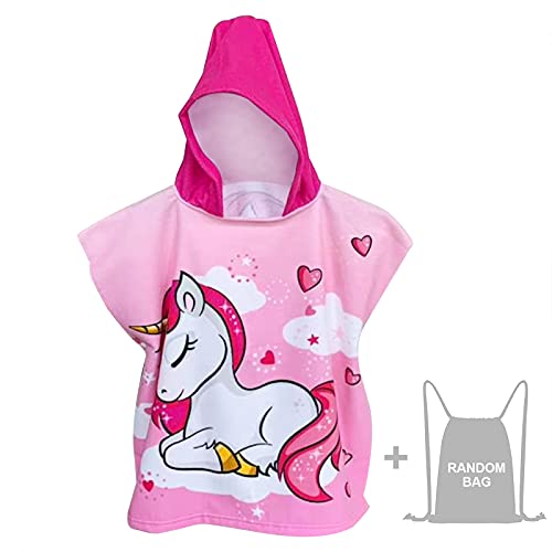 Unicorn Kids Hooded Poncho Towel For Kids | Beach Towel 