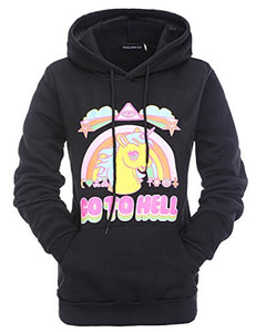 Unicorn go to hell hoodie for women
